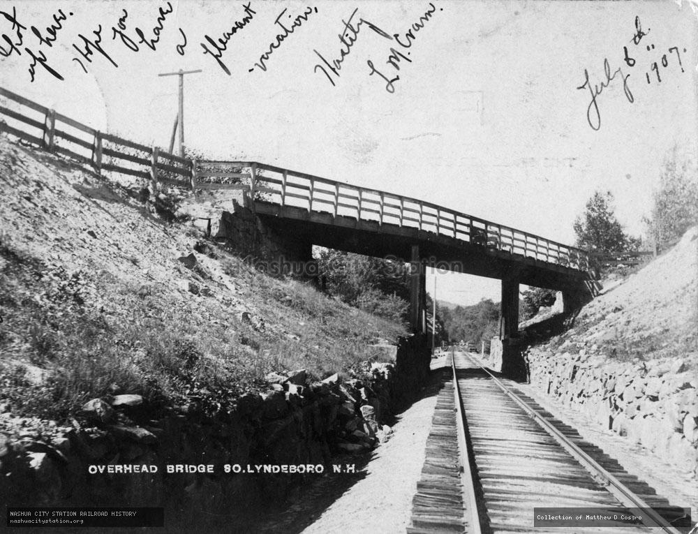 Postcard: Overhead Bridge, South Lyndeboro, New Hampshire